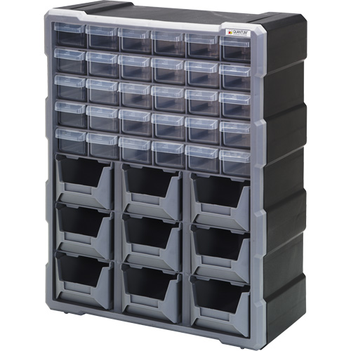 Armoire &agrave; tiroir, Plastique, 39 tiroirs, 15" x 6-1/4" x 18-3/4", Noir Distribution Industrielle GC