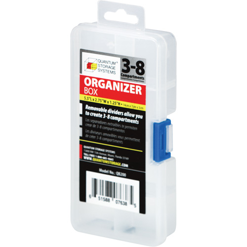 Boîte &agrave; compartiments en plastique, 2,75" la x 5,5" p x 1,25" h, 8 compartiments Distribution Industrielle GC
