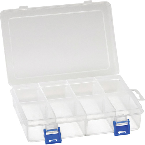 Boîte &agrave; compartiments en plastique, 5,5" la x 7,75" p x 1,75" h, 8 compartiments Distribution Industrielle GC