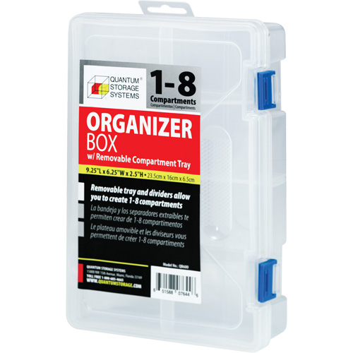 Boîte &agrave; compartiments en plastique, 6,25" la x 9,25" p x 2,2" h, 8 compartiments Distribution Industrielle GC