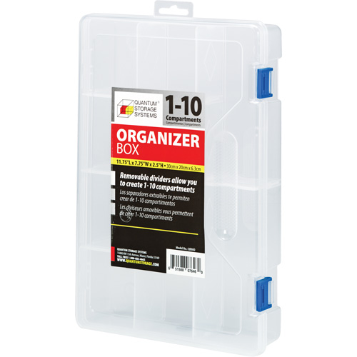 Boîte &agrave; compartiments en plastique, 7,75" la x 11,75" p x 2,2" h, 10 compartiments Distribution Industrielle GC
