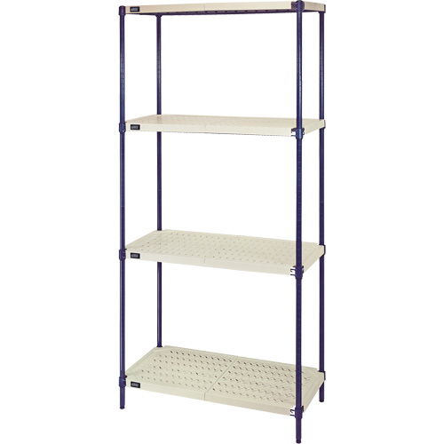 &eacute;tag&egrave;re en fils m&eacute;talliques avec tablettes en plastique, Cadre en fils m&eacute;talliques avec tablettes en plastique, Sans boulons, Capacit&eacute; 600 lb, 30" la x 72" h x 18" p Distribution Industrielle GC