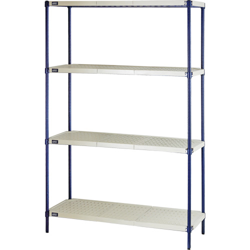 &eacute;tag&egrave;re en fils m&eacute;talliques avec tablettes en plastique, Cadre en fils m&eacute;talliques avec tablettes en plastique, Sans boulons, Capacit&eacute; 600 lb, 48" la x 72" h x 18" p Distribution Industrielle GC