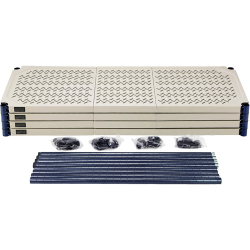 &eacute;tag&egrave;re en fils m&eacute;talliques avec tablettes en plastique, Cadre en fils m&eacute;talliques avec tablettes en plastique, Sans boulons, Capacit&eacute; 600 lb, 48" la x 72" h x 18" p Distribution Industrielle GC