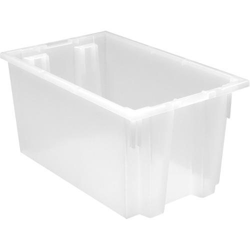 Heavy-Duty Stack & Nest Tote, 12" x 19.5" x 23.5", Clear Distribution Industrielle GC