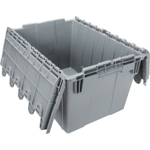 Flip Top Plastic Distribution Container, 21.65" x 15.5" x 12.5", Grey Distribution Industrielle GC
