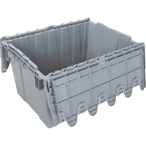 Flip Top Plastic Distribution Container, 21.65" x 15.5" x 12.5", Grey Distribution Industrielle GC