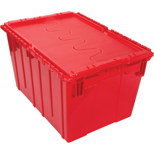 Flip Top Plastic Distribution Container, 21.65" x 15.5" x 12.5", Red Distribution Industrielle GC