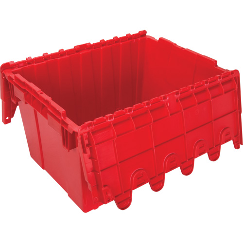 Flip Top Plastic Distribution Container, 21.65" x 15.5" x 12.5", Red Distribution Industrielle GC