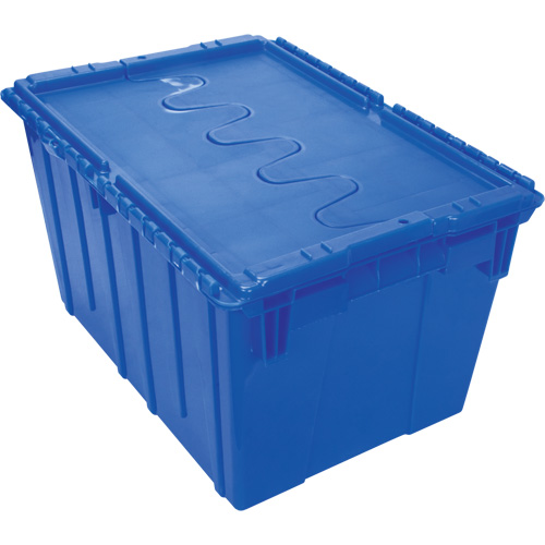 Flip Top Plastic Distribution Container, 21.65" x 15.5" x 12.5", Blue Distribution Industrielle GC