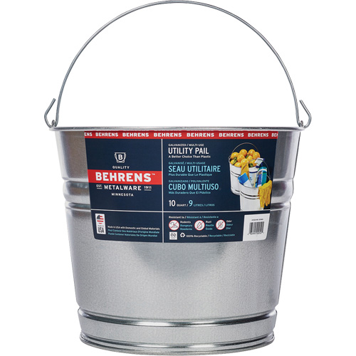 Seau, Acier galvanis&eacute;, 9 L Distribution Industrielle GC