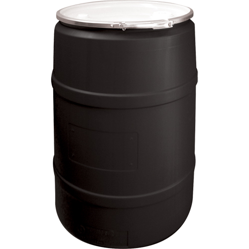Polyethylene Drums, 55 US gal (45 imp. gal.), Open Top, Black Distribution Industrielle GC