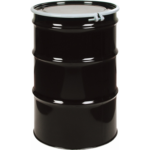 Steel Drums, 55 US gal (45 imp. gal.), Lined, Black, Open Top, 1A2/Y275/S, 18 - 20 Gauge Distribution Industrielle GC
