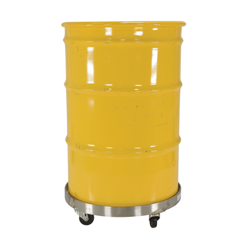 Chariots pour barils, Acier inoxydable, Capacit&eacute;e 800 lb, Diam&egrave;tre 23-1/4", Roue en Caoutchouc Distribution Industrielle GC