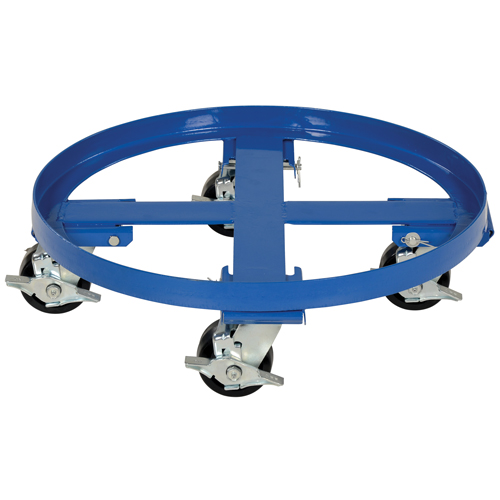Socle roulant robuste pour baril, Acier, Capacit&eacute;e 2000 lb, Diam&egrave;tre 24-1/8", Roue en Ph&eacute;nolique Distribution Industrielle GC