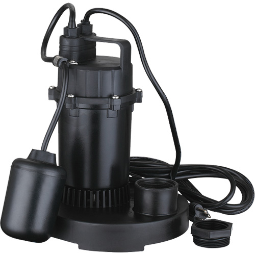 Thermoplastic Submersible Sump Pump, 2560 GPH, 115 V, 4.6 A, 1/3 HP Distribution Industrielle GC