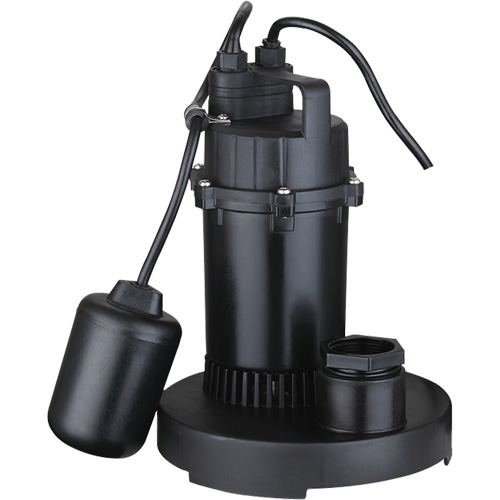 Thermoplastic Submersible Sump Pump, 2560 GPH, 115 V, 4.6 A, 1/3 HP Distribution Industrielle GC