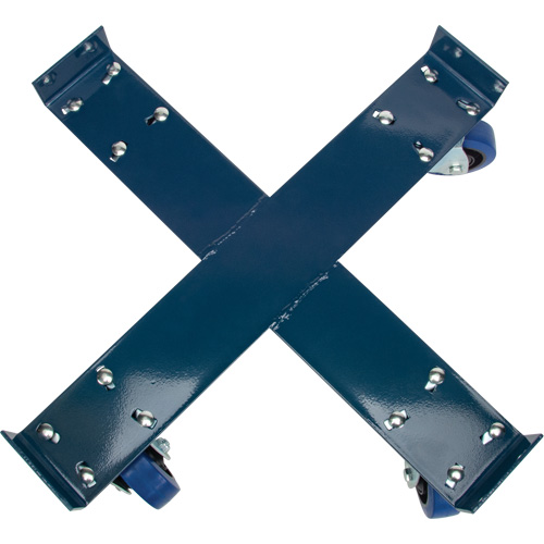 Drum Dolly, Steel, 1400 lbs. Capacity, 24" Diameter, Blue Elastic Casters Distribution Industrielle GC