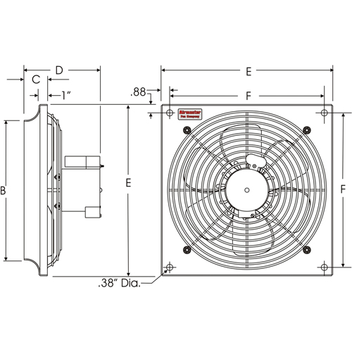 Ventilateurs muraux d'usage g&eacute;n&eacute;ral, Commercial, 2 vitesses, Diam&egrave;tre de 18" Distribution Industrielle GC