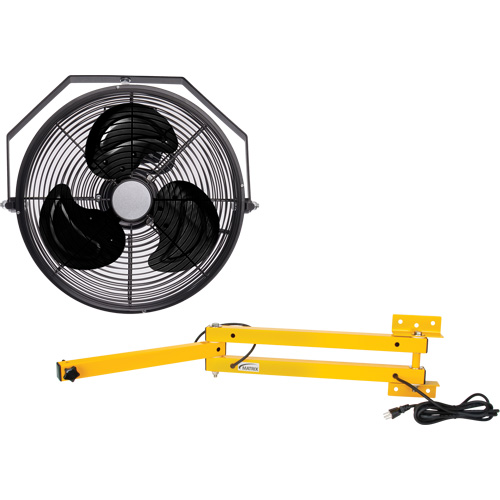 Trousse de ventilateur pour poste de travail industriel avec bras double verrouillable, Industriel, 3 vitesses, Diam&egrave;tre de 12" Distribution Industrielle GC