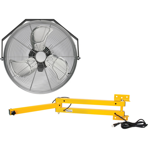 Trousse de ventilateur pour poste de travail industriel avec bras double verrouillable, Industriel, 3 vitesses, Diam&egrave;tre de 18" Distribution Industrielle GC