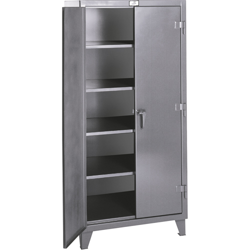 Rough & Tough Storage Cabinets, Steel, 4 Shelves, 72" H x 36" W x 20" D, Grey Distribution Industrielle GC