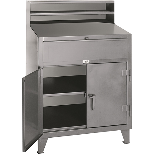 Pupitres d'atelier a/armoire, 36" la x 28" p x 54" h, Gris Distribution Industrielle GC