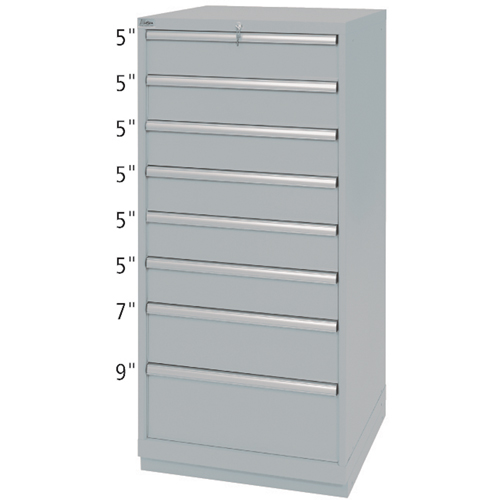 Armoires de rangement avec tiroirs, 8 tiroirs, 28-1/4" la x 28-1/2" p x 59-1/2" h, Gris Distribution Industrielle GC