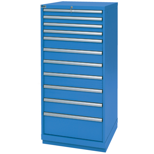Drawer Cabinets, 11 Drawers, 28-1/4" W x 28-1/2" D x 59-1/2" H, Bright blue Distribution Industrielle GC