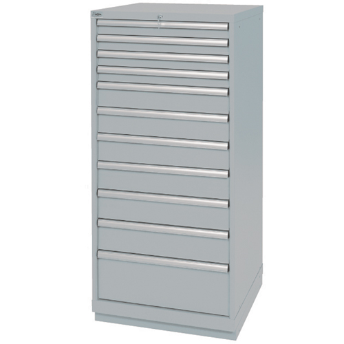 Drawer Cabinets, 11 Drawers, 28-1/4" W x 28-1/2" D x 59-1/2" H, Grey Distribution Industrielle GC