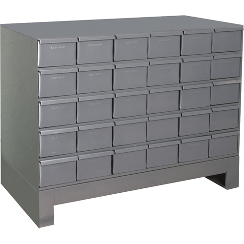 Industrial Drawer Cabinets With Base, 30 Drawers, 34-1/8" W x 12-1/4" D x 26-7/8" H, Grey Distribution Industrielle GC