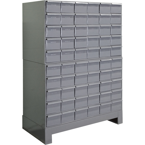 Industrial Drawer Cabinets With Base, 60 Drawers, 34-1/8" W x 12-1/4" D x 48-1/8" H, Grey Distribution Industrielle GC