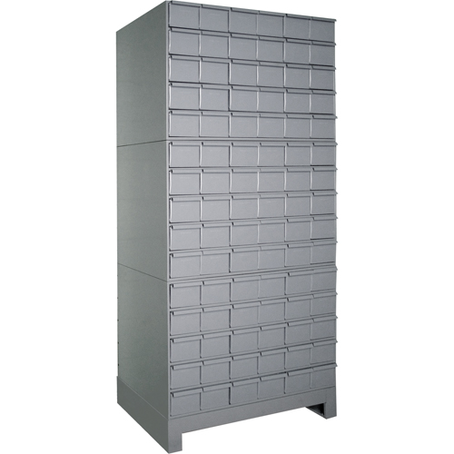 Armoires &agrave; tiroirs industriels avec base, 90 tiroirs, 34-1/8" la x 12-1/4" p x 69-1/8" h, Gris Distribution Industrielle GC