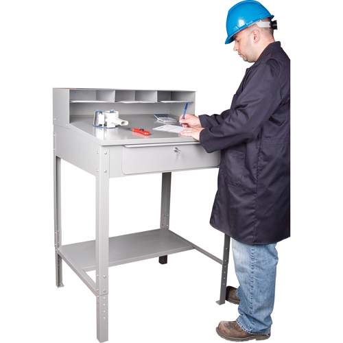 Pupitre d'atelier ouvert, 34-1/2" la x 30" p x 53" h, Gris Distribution Industrielle GC