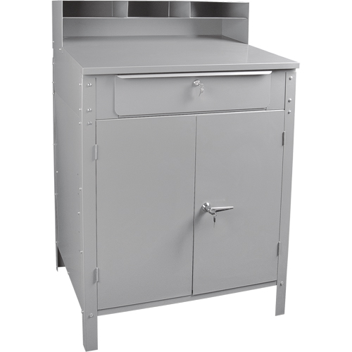 Pupitre d'atelier de style armoire, 34-1/2" la x 30" p x 53" h, Gris Distribution Industrielle GC
