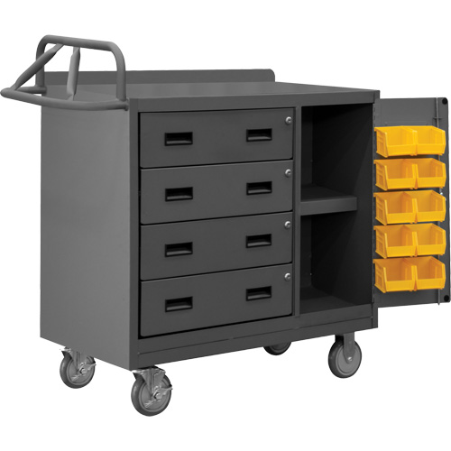 Armoire d'&eacute;tabli mobile avec bacs, Acier Surface Distribution Industrielle GC