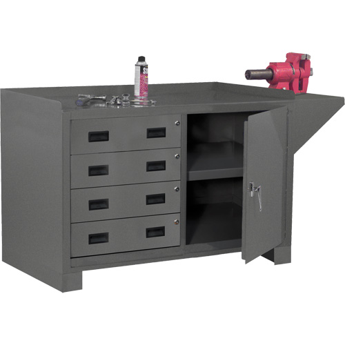 Post de travail fixe, Acier Surface, 60-1/8" la x 24-1/4" p x 36-1/4" h Distribution Industrielle GC