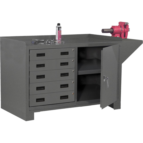 Post de travail fixe, Acier Surface, 60-1/8" la x 24-1/4" p x 36-1/4" h Distribution Industrielle GC