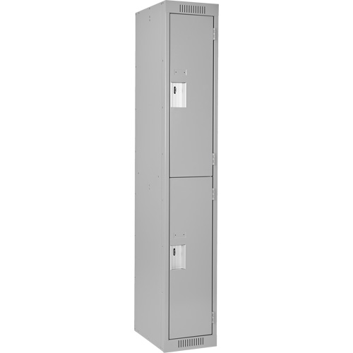 Clean Line Lockers, 2 -tier, 12" x 18" x 72", Steel, Grey, Rivet (Assembled) Distribution Industrielle GC