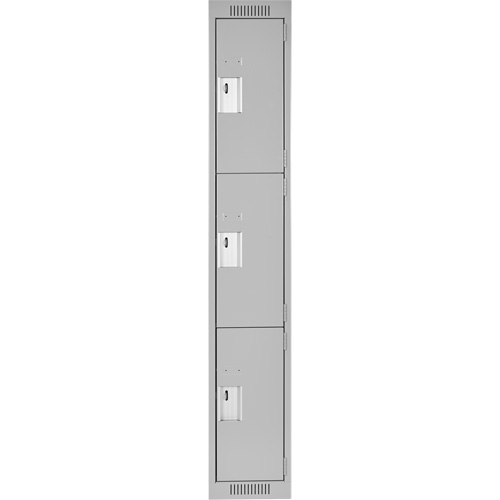 Casiers Clean Line, 3 niveaux, 12" x 18" x 72", Acier, Gris, Rivet (assembl&eacute;) Distribution Industrielle GC