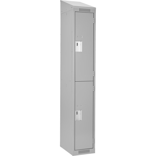 Casiers Clean Line, 2 niveaux, 12" x 18" x 78", Acier, Gris, Rivet (assembl&eacute;) Distribution Industrielle GC