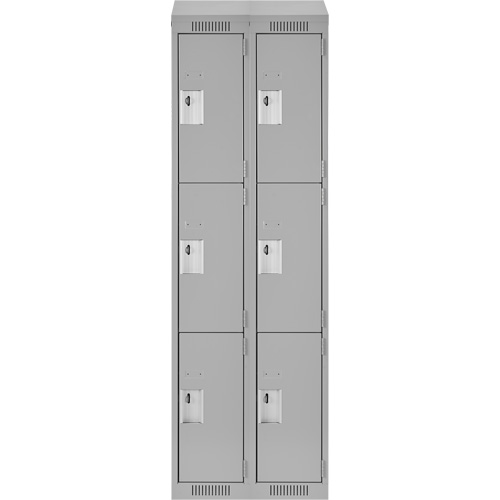 Casiers Clean Line, 3 niveaux, Bloc de 2, 24" x 18" x 78", Acier, Gris, Rivet (assembl&eacute;) Distribution Industrielle GC