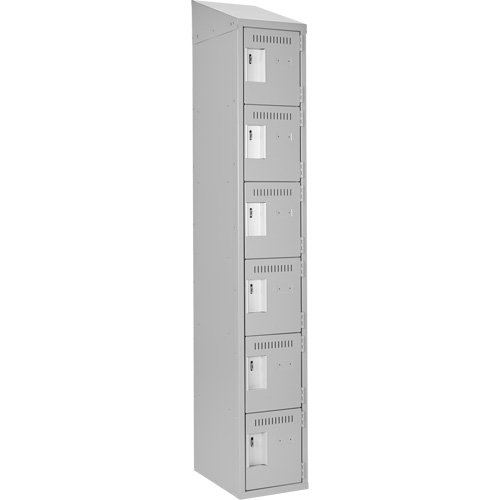 Clean Line Lockerette , 6 -tier, 12" x 18" x 78", Steel, Grey, Rivet (Assembled) Distribution Industrielle GC