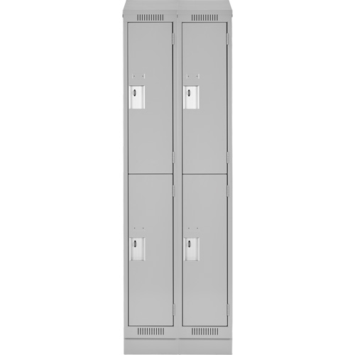 Clean Line Lockers, 2 -tier, Bank of 2, 24" x 18" x 82", Steel, Grey, Rivet (Assembled) Distribution Industrielle GC