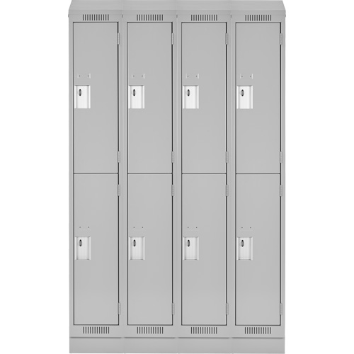 Clean Line Lockers, 2 -tier, Bank of 4, 48" x 18" x 82", Steel, Grey, Rivet (Assembled) Distribution Industrielle GC