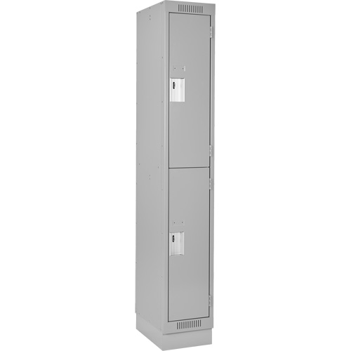 Clean Line Lockers, 2 -tier, 12" x 18" x 76", Steel, Grey, Rivet (Assembled) Distribution Industrielle GC