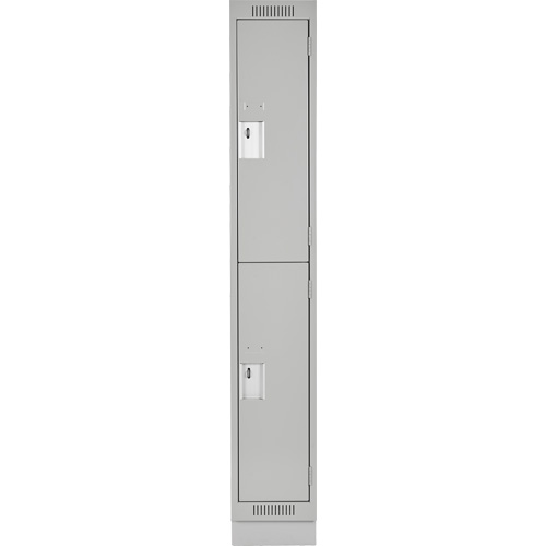 Clean Line Lockers, 2 -tier, 12" x 18" x 76", Steel, Grey, Rivet (Assembled) Distribution Industrielle GC
