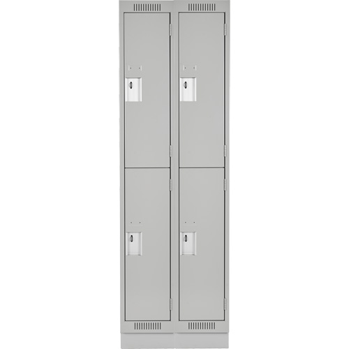 Casiers Clean Line, 2 niveaux, Bloc de 2, 24" x 18" x 76", Acier, Gris, Rivet (assembl&eacute;) Distribution Industrielle GC