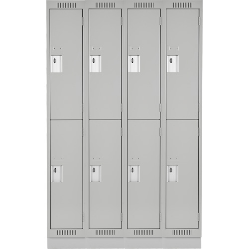 Clean Line Lockers, 2 -tier, Bank of 4, 48" x 18" x 76", Steel, Grey, Rivet (Assembled) Distribution Industrielle GC