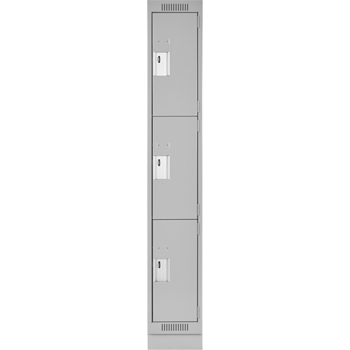 Clean Line Lockers, 3 -tier, 12" x 18" x 76", Steel, Grey, Rivet (Assembled) Distribution Industrielle GC